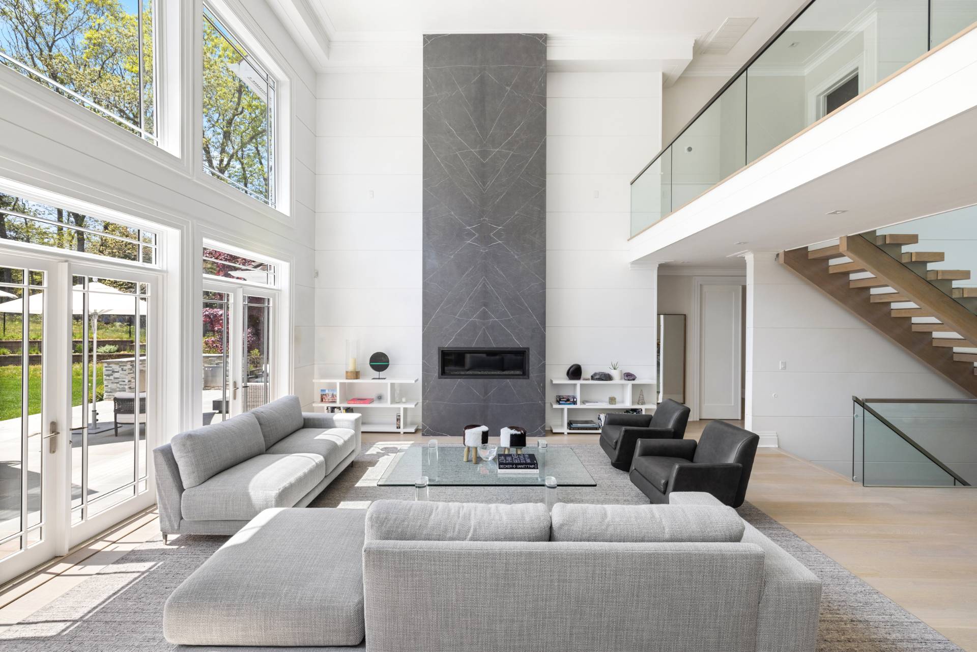 8 Shady Pth Bridgehampton, NY 11963 - Photo 2 of 45 a living room with furniture and a fireplace