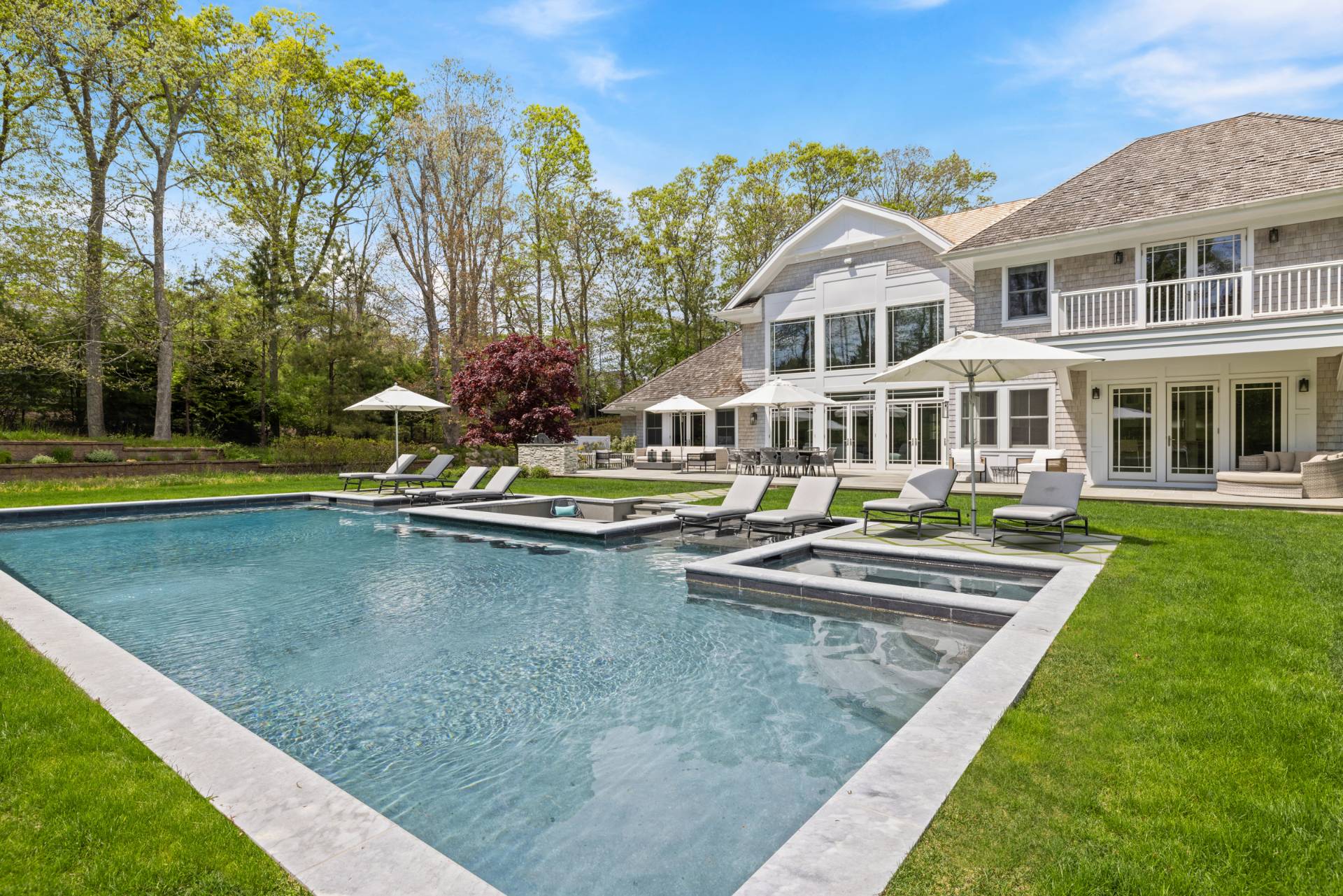 8 Shady Pth Bridgehampton, NY 11963 - Photo 28 of 45 a view of a house with swimming pool and sitting area