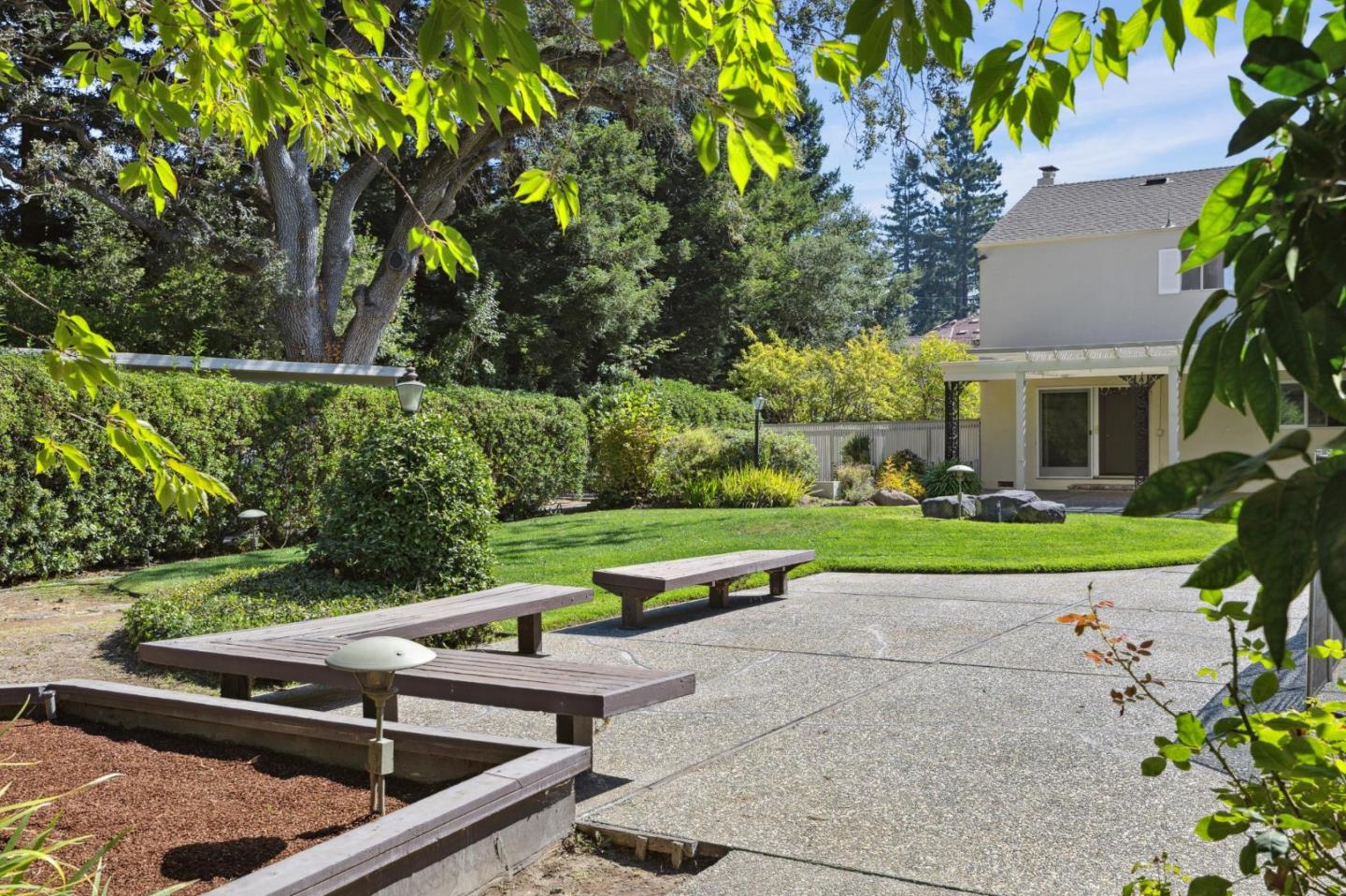 243 Selby Lane Atherton, CA 94027 - Photo 68 of 90 a view of backyard with swimming pool and green space