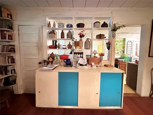 a kitchen with lots of counter top space