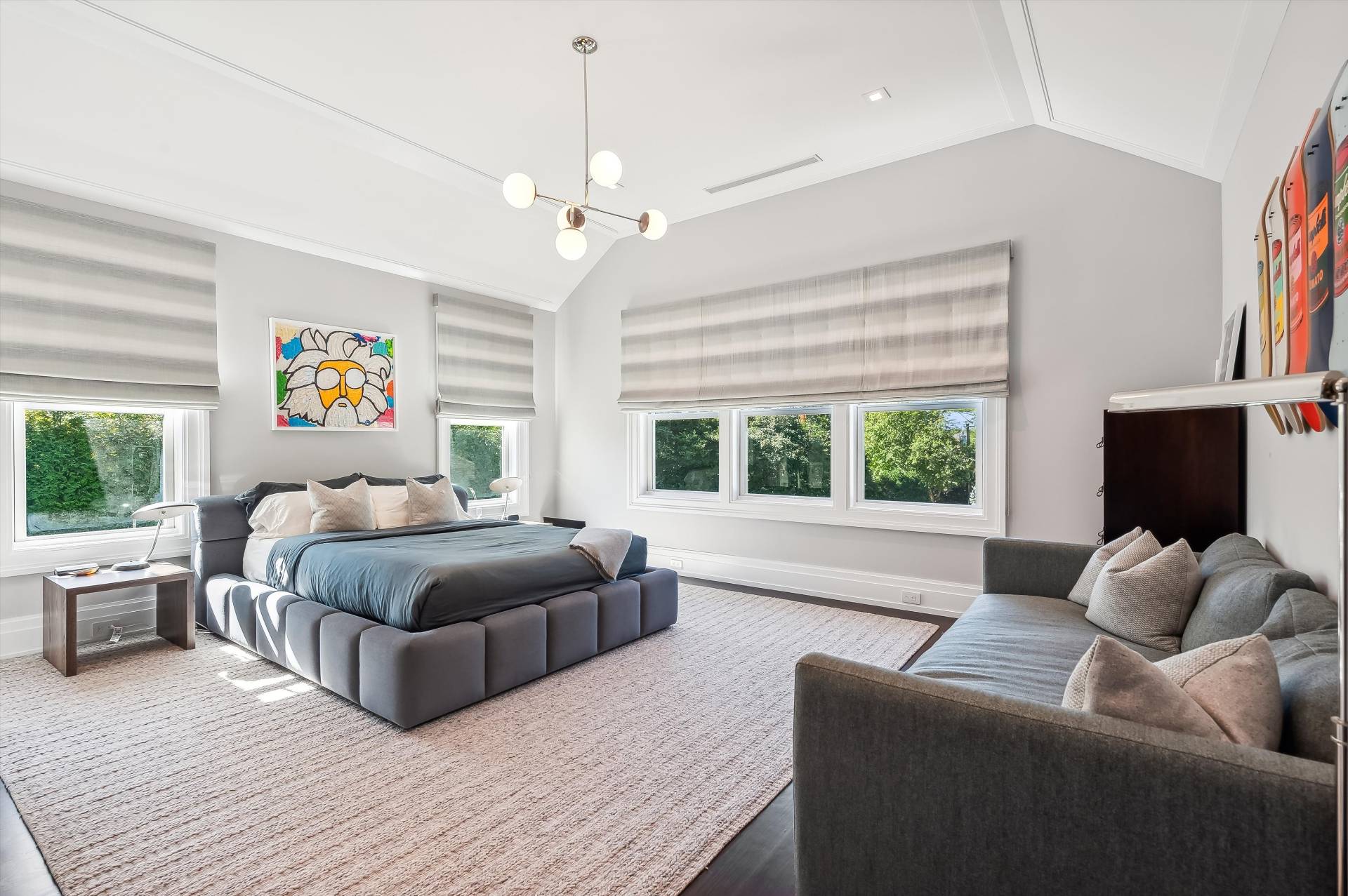 80 Cobb Road Water Mill, NY 11976 - Photo 20 of 35 a bedroom with a large bed and a couch