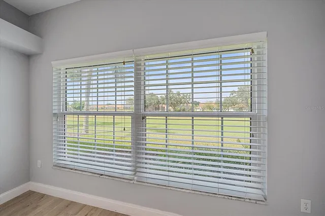 a view of a white and a window