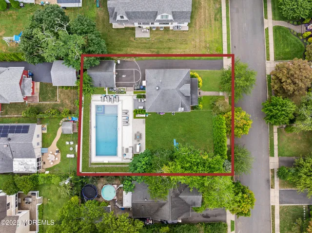 an aerial view of multiple house