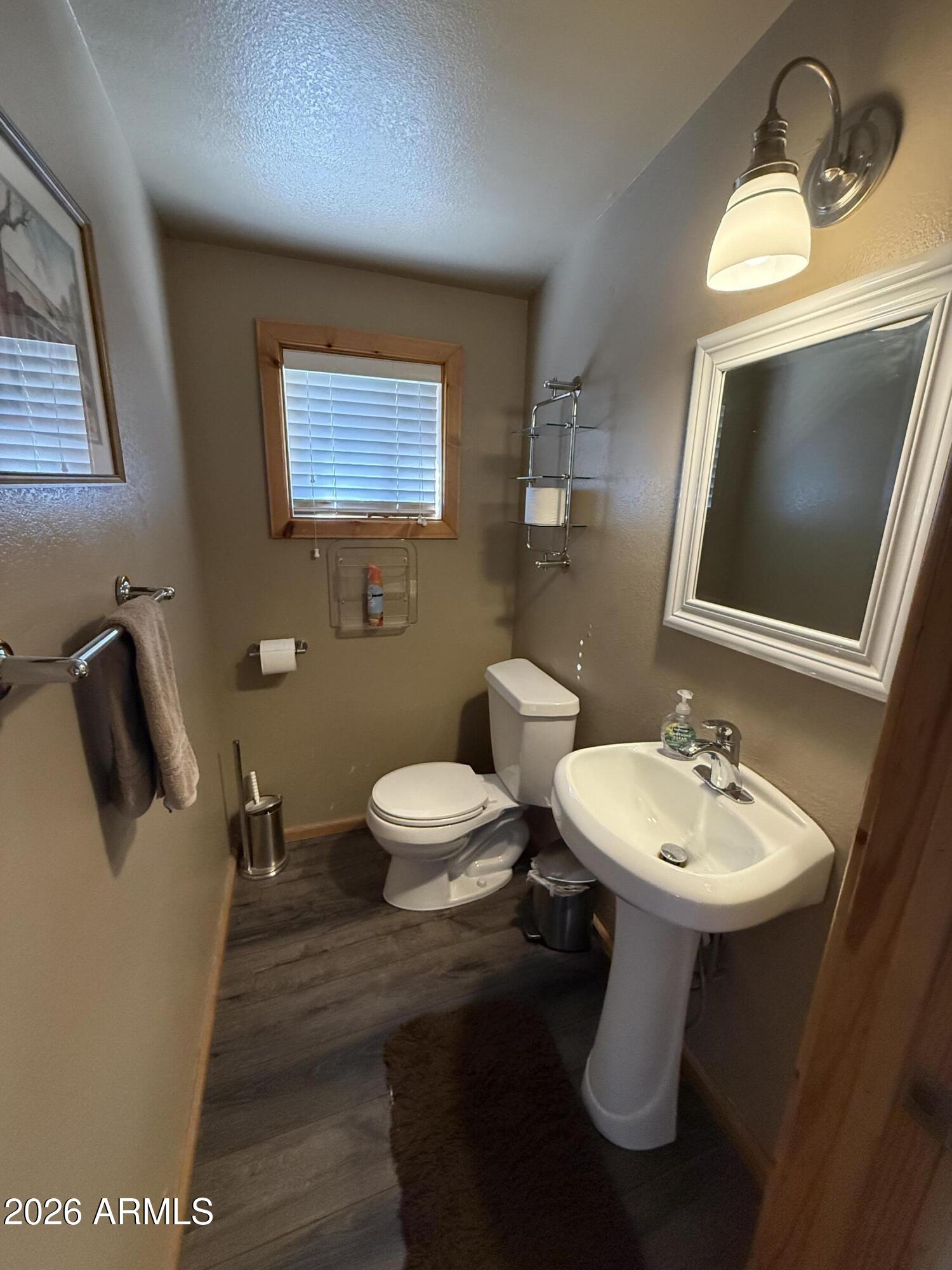 23487 Manzanita Road Crown King, AZ 86343 - Photo 34 of 45 a bathroom with a toilet a sink and mirror