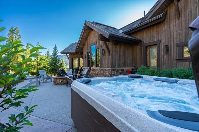 a outdoor space with patio furniture and potted plants