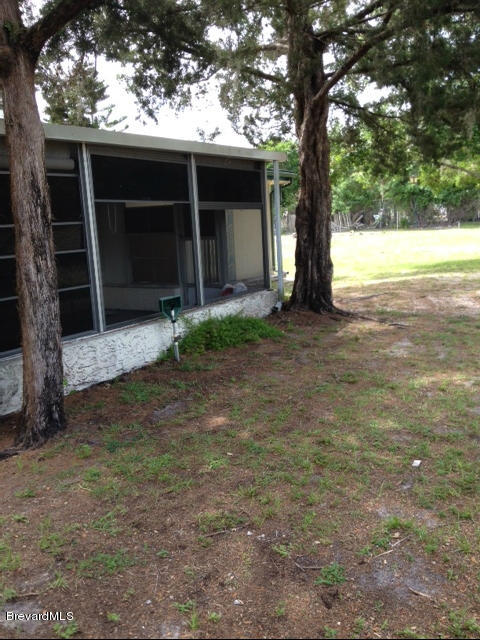 922 Clearlake Road Cocoa, FL 32922 - Photo 8 of 31 a view of backyard with large trees and wooden fence