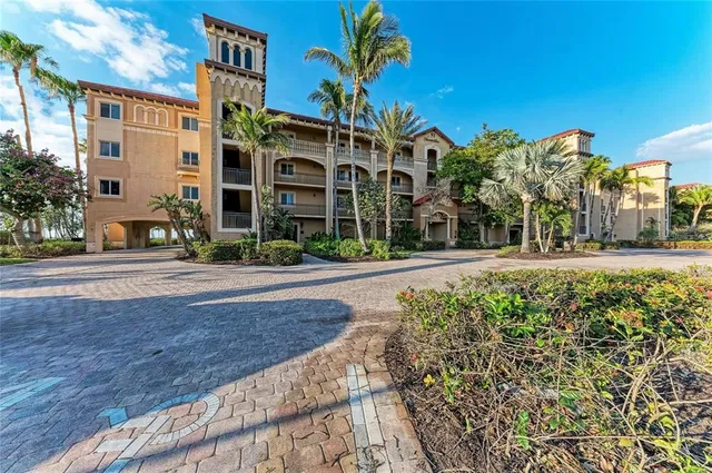 a front view of a building with street view
