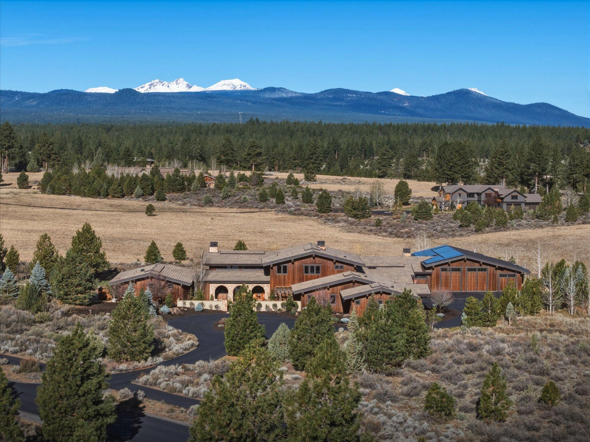 19100 Macalpine Loop Bend, OR 97702 - Photo 54 of 56 Aerial view of Estate and the Cascade Mountains