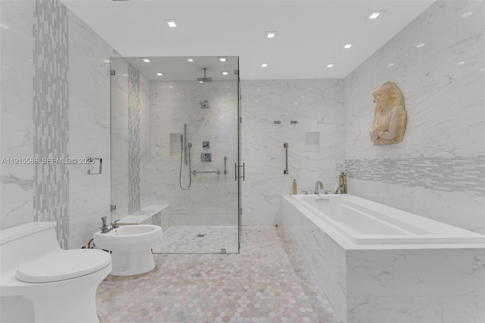 7261 West Troon Circle Miami Lakes, FL 33014 - Photo 30 of 61 a bathroom with a double vanity sink toilet and shower