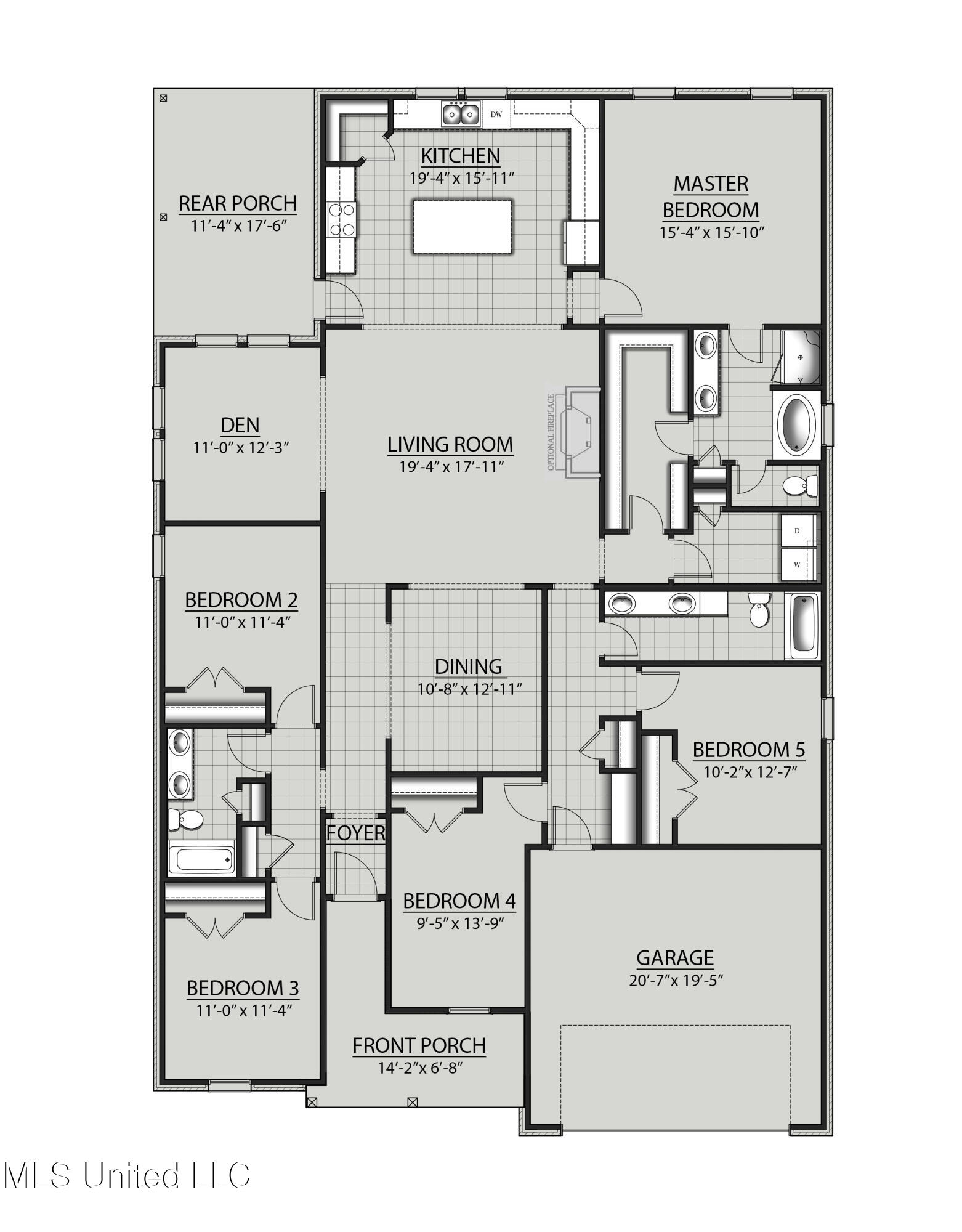 12094 Walker Road Ocean Springs, MS 39564 - Photo 3 of 3 Hickory BH Floor Plan