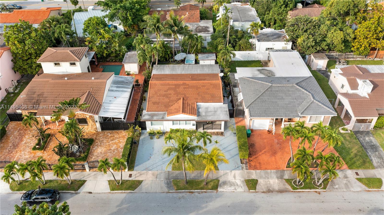 2465 Southwest 21st Terrace Miami, FL 33145 - Photo 40 of 45 an aerial view of a house with a yard and plants