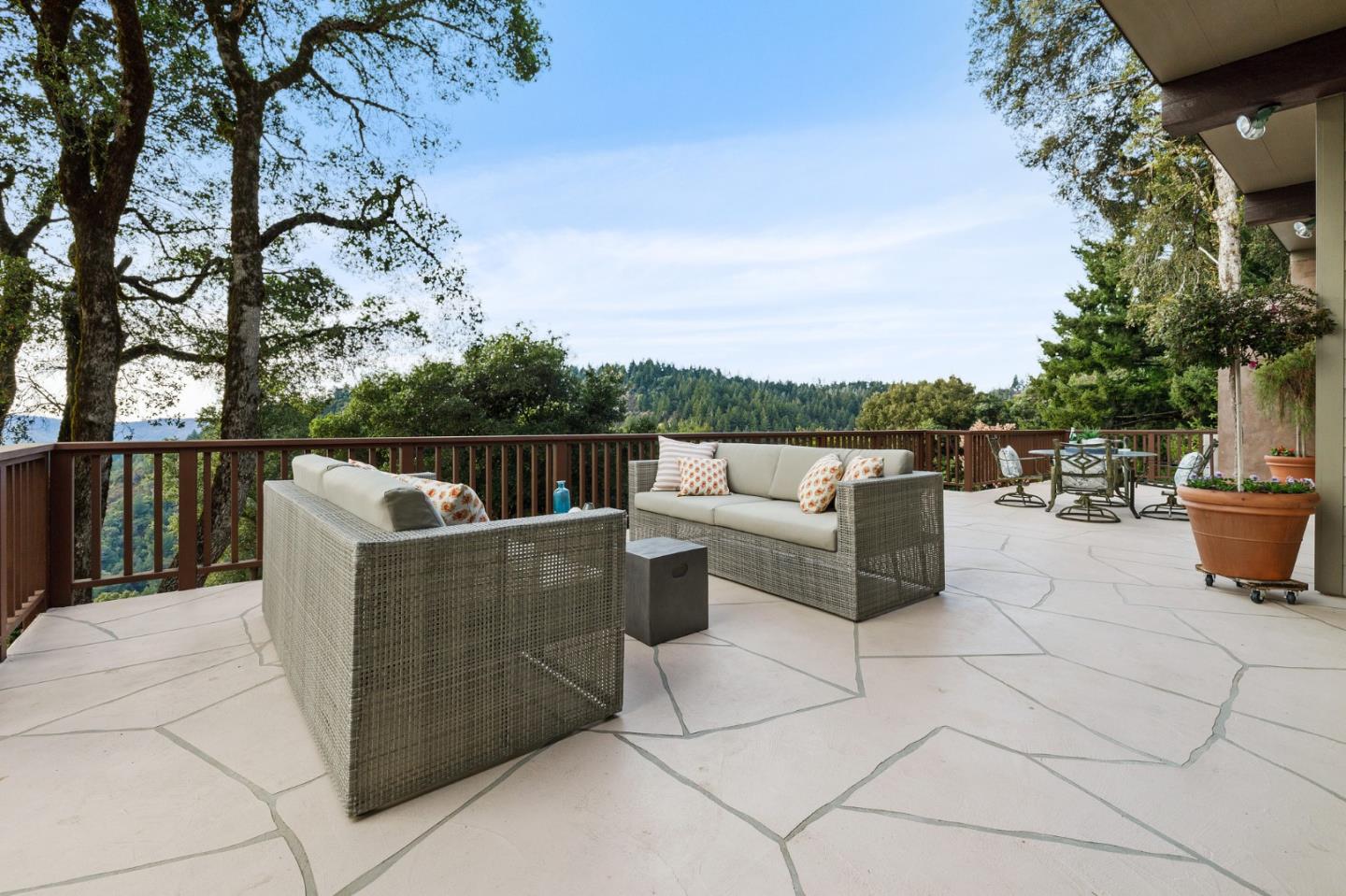 13456 Indian Trail Road Los Gatos, CA 95033 - Photo 70 of 99 a view of roof deck with couches and potted plants