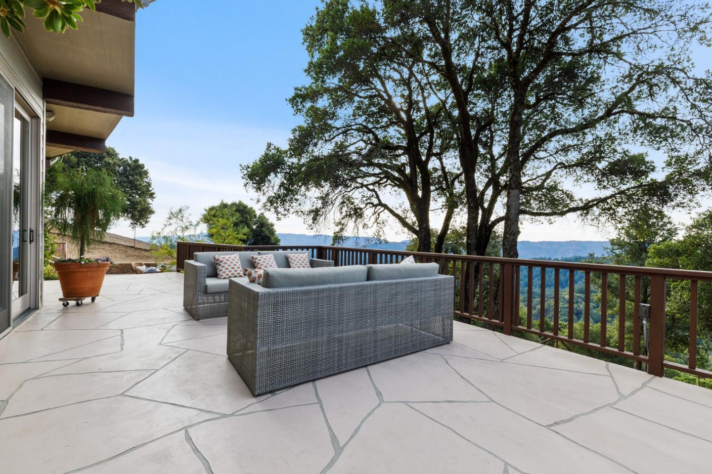 13456 Indian Trail Road Los Gatos, CA 95033 - Photo 72 of 99 a view of roof deck with couches and wooden fence
