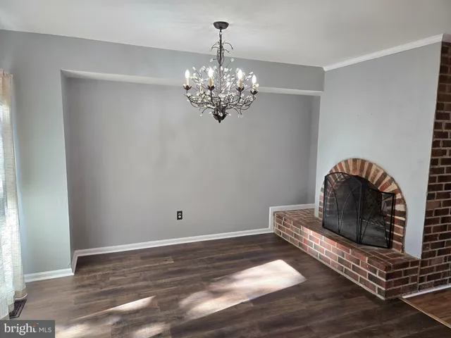 a view of a chandelier in a room