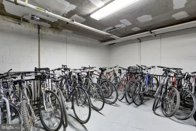 a group of bicycles are parked