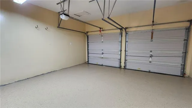 a view of a room with racks on the wall