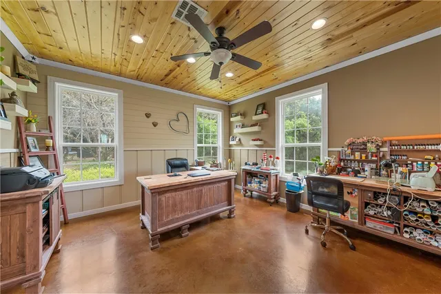 a bed room with furniture and a fireplace