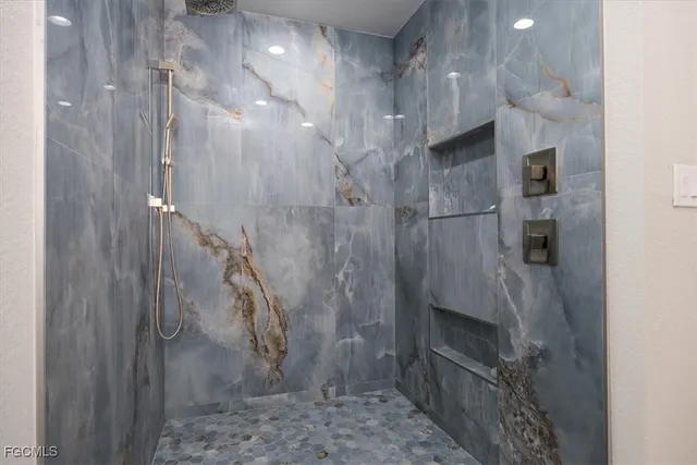 a bathroom with a shower