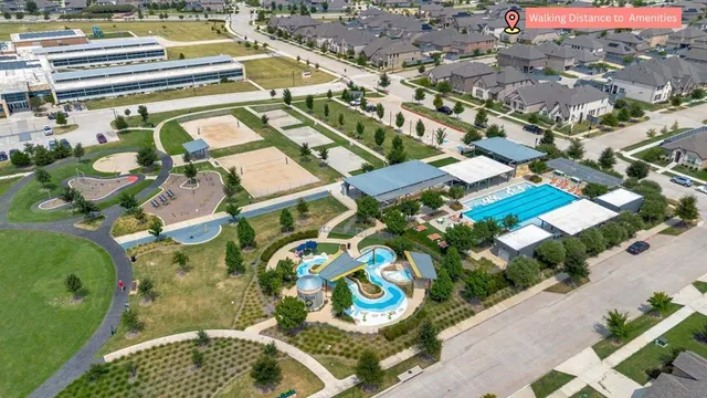 a view of a park with couches