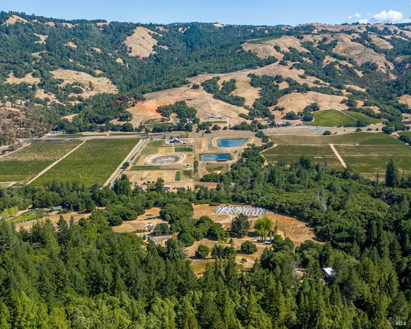 an aerial view of multiple house
