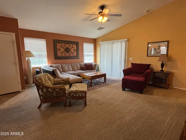 a living room with furniture