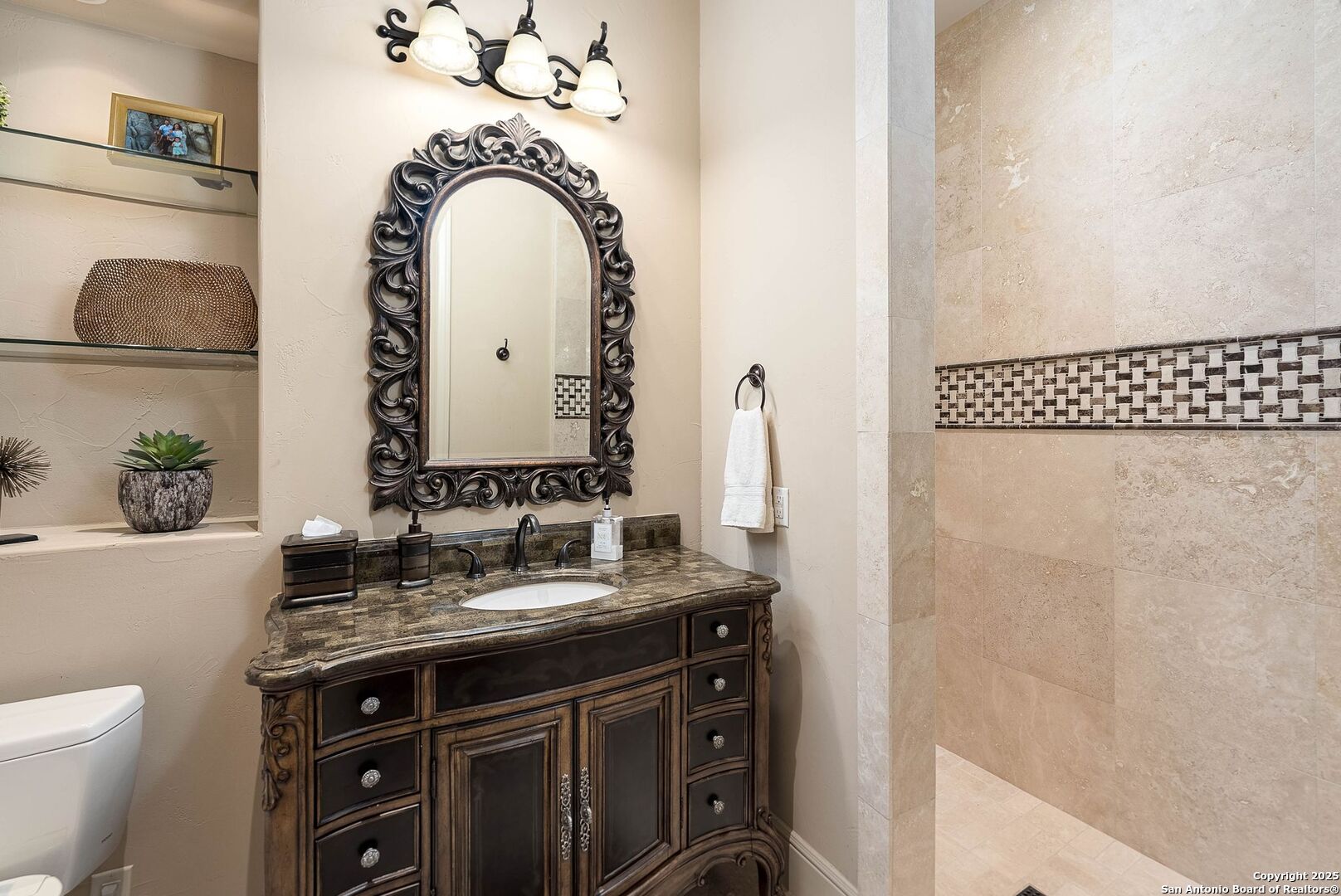 631 Menger Springs Boerne, TX 78006 - Photo 24 of 54 a bathroom with a sink and a mirror