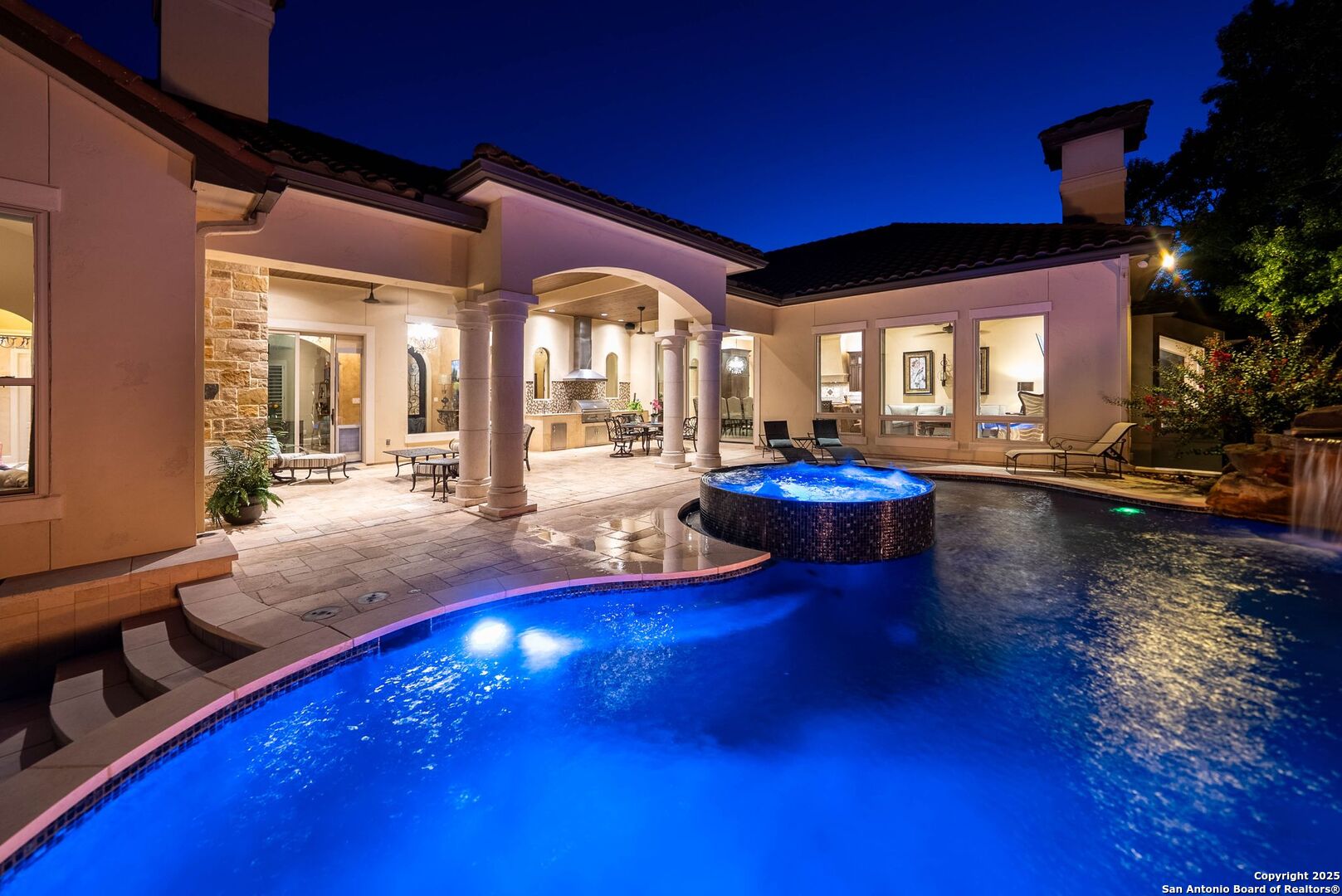 631 Menger Springs Boerne, TX 78006 - Photo 54 of 54 a swimming pool with outdoor seating and yard