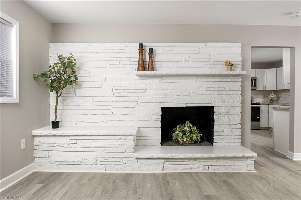 5515 Bethania Road Pfafftown, NC 27040 - Photo 12 of 49 Gorgeous brick fireplace