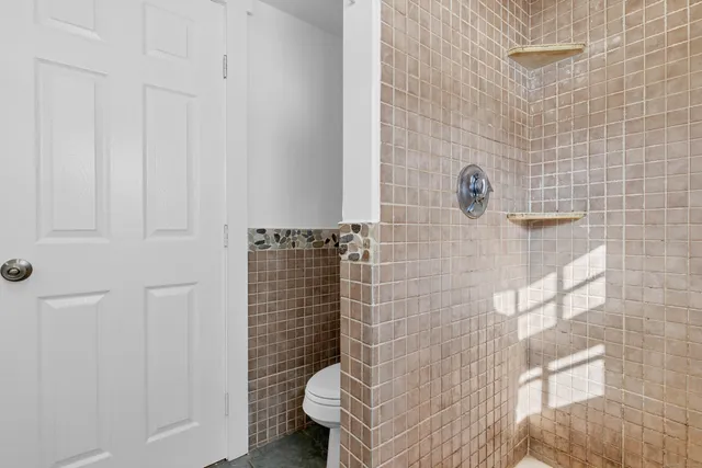 a bathroom with a shower