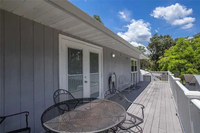a view of a lake with a yard