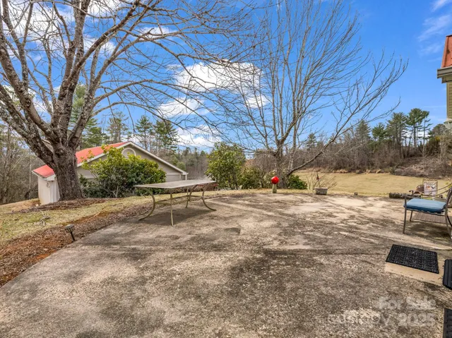 a view of backyard of house