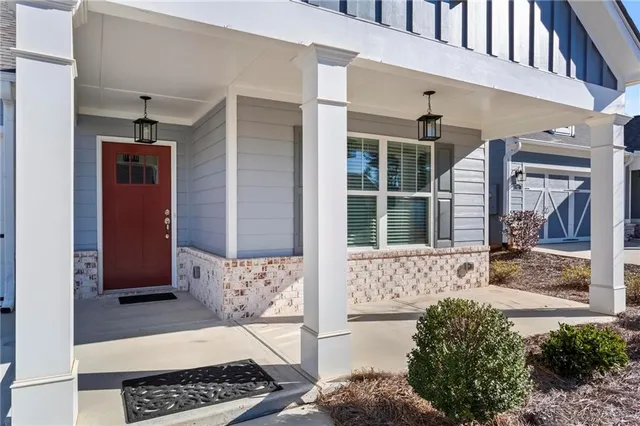 a view of a entryway door front of house