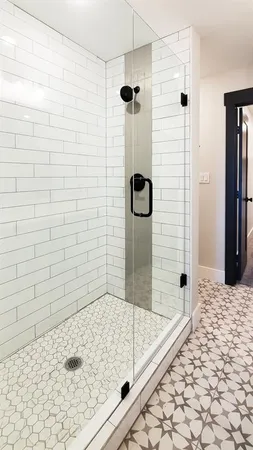 a bathroom with a shower