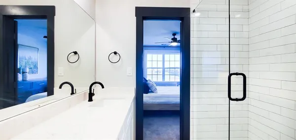 a bathroom with a shower