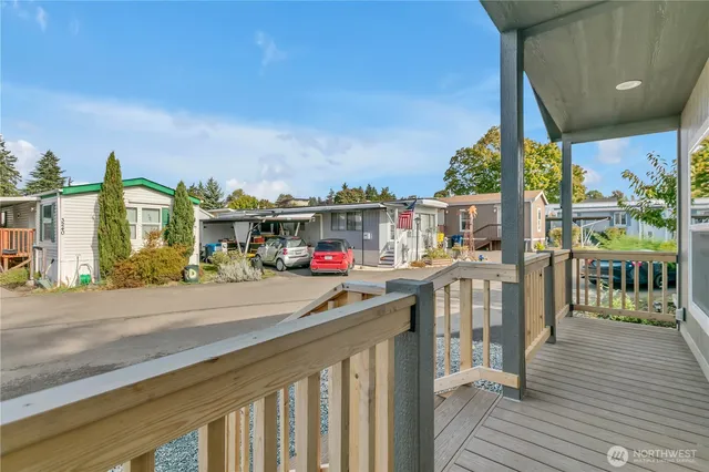 a street view with tall buildings and a street view