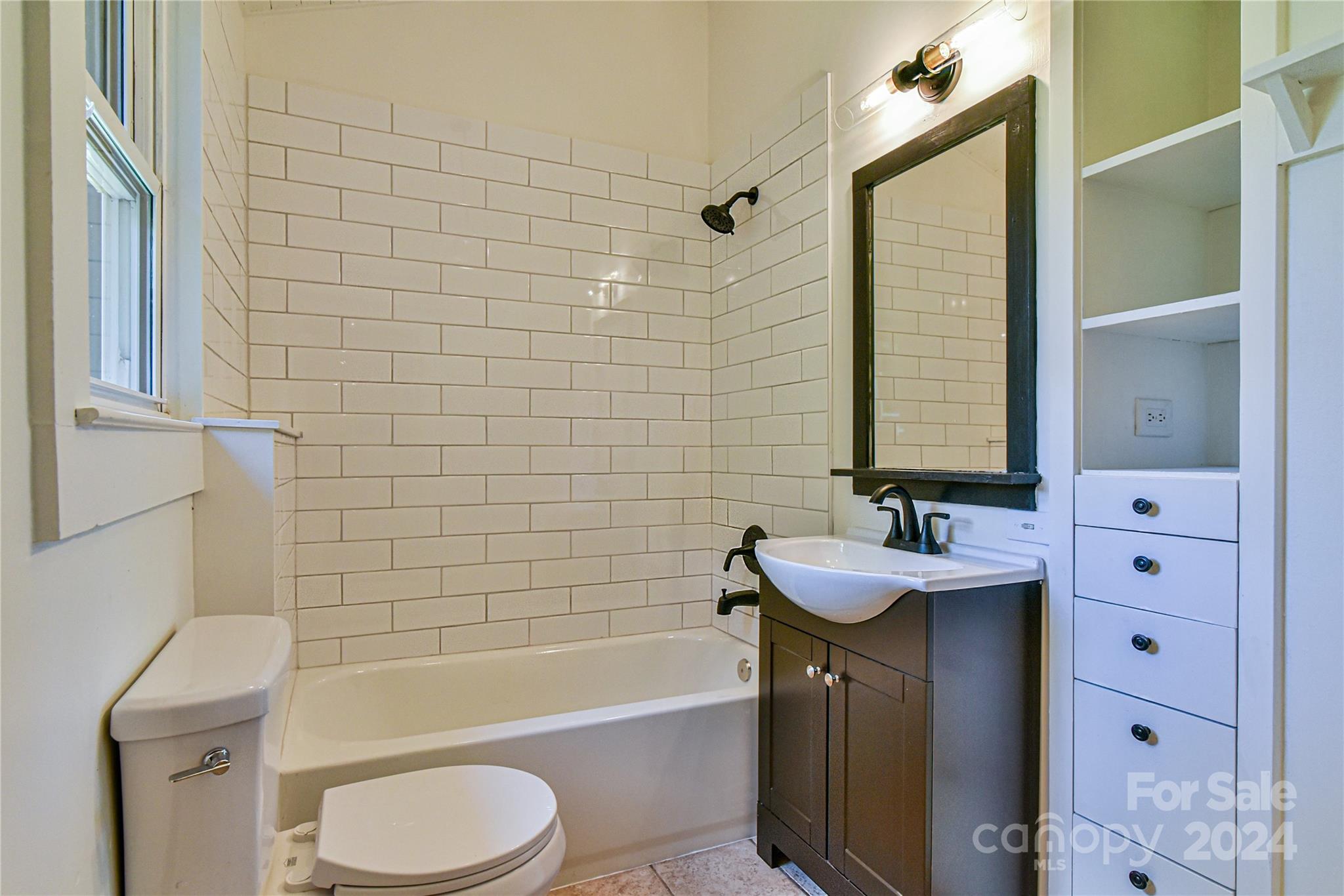 210 East Oakview Road Asheville, NC 28806 - Photo 16 of 31 a bathroom with a sink a toilet and shower