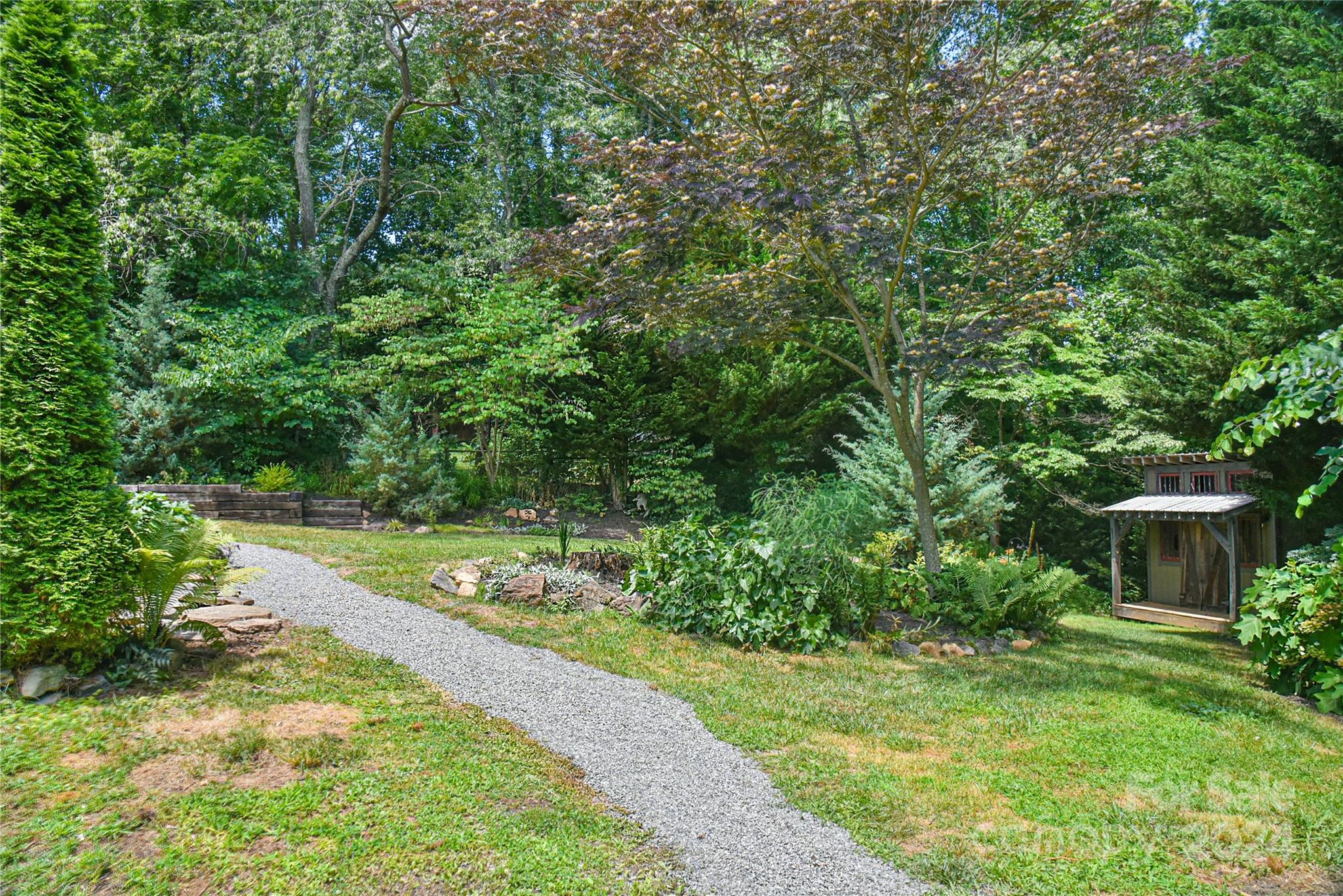 210 East Oakview Road Asheville, NC 28806 - Photo 27 of 31 a view of a yard with plants and trees