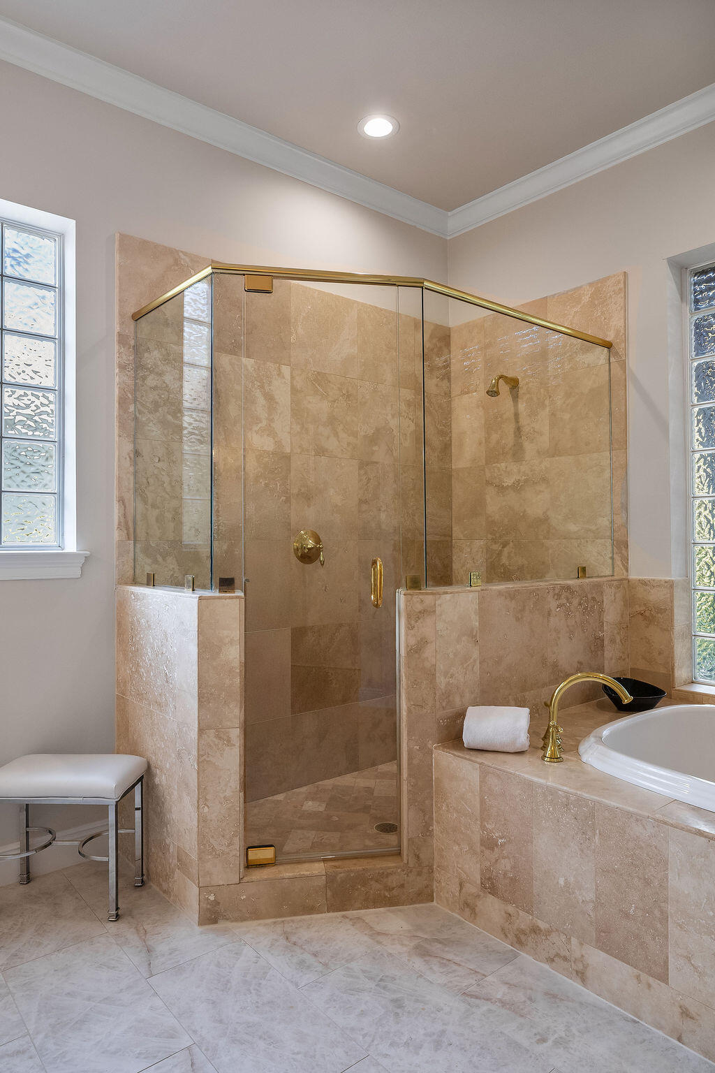 2940 Pine Valley Road Miramar Beach, FL 32550 - Photo 74 of 97 a bathroom with a granite countertop bathtub a sink and a shower