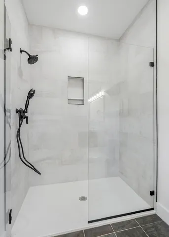 a bathroom with a shower
