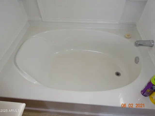 a close up of a bathtub