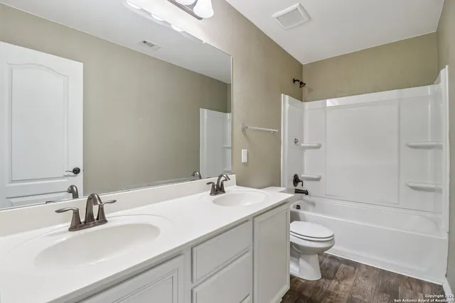 a view of a room with a window