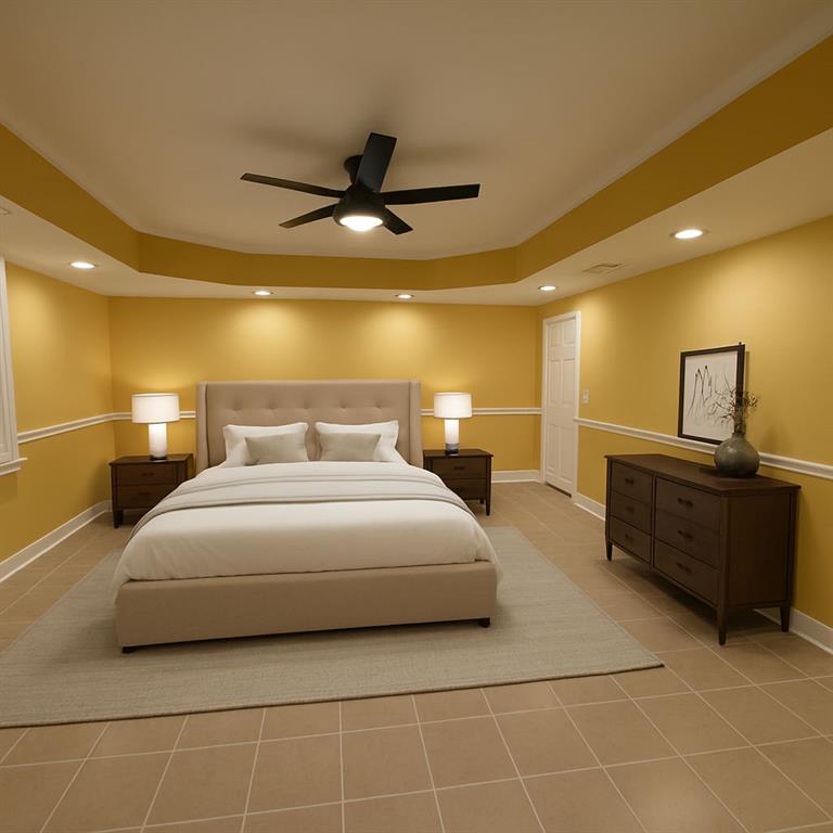 3316 Keenland Road Marietta, GA 30062 - Photo 36 of 54 a spacious bedroom with a bed a table and painting on the wall