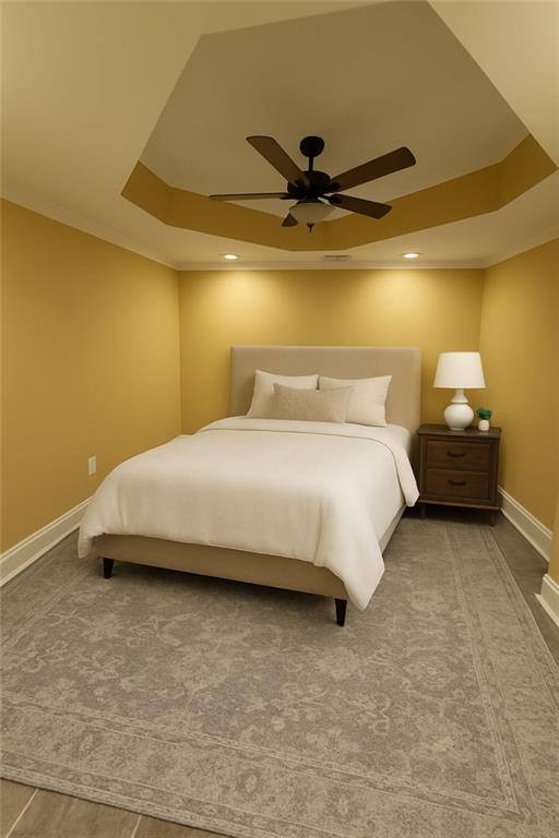 3316 Keenland Road Marietta, GA 30062 - Photo 39 of 54 a bedroom with a bed and a ceiling fan