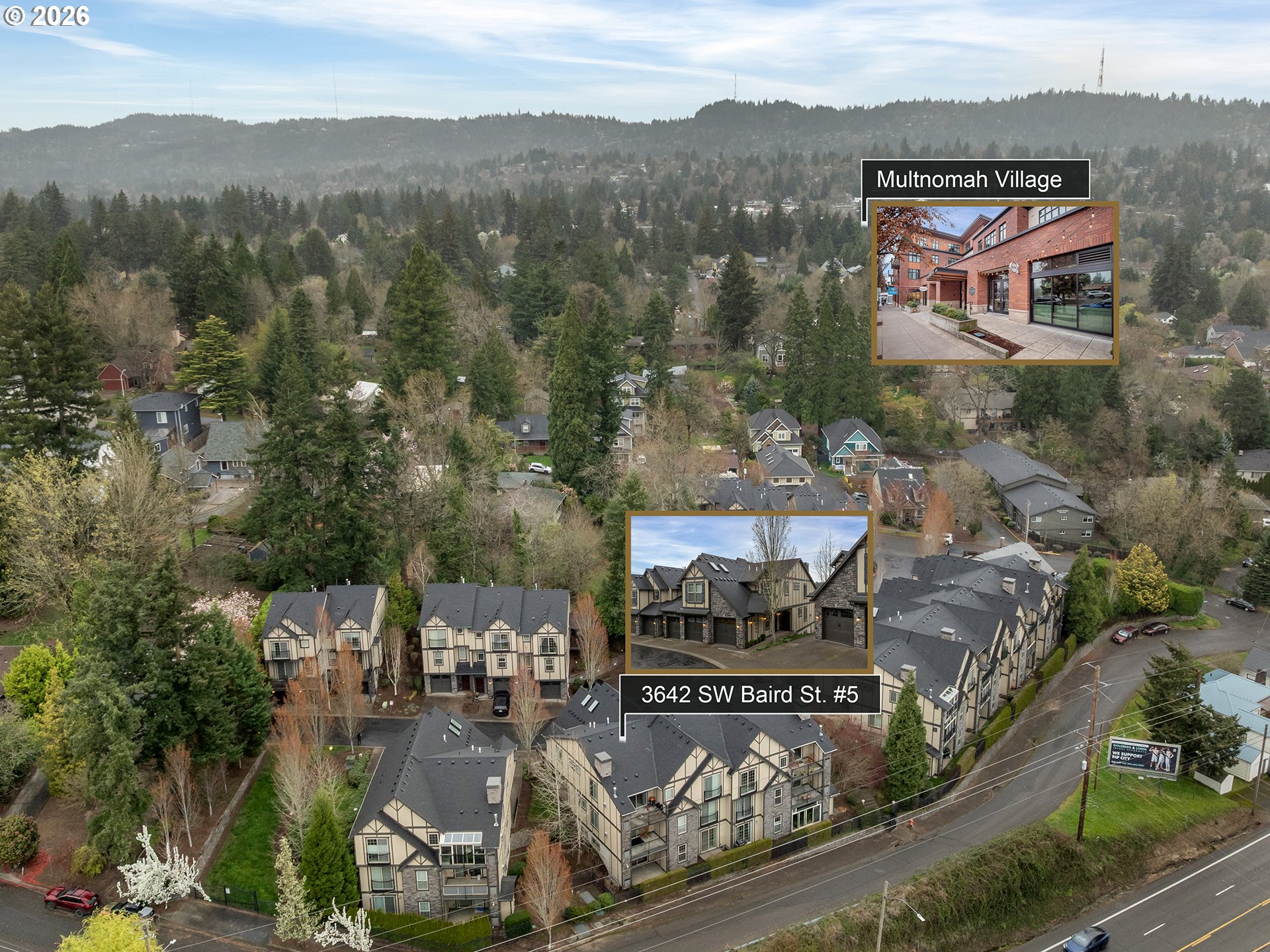 3642 Southwest Baird Street, Unit 5 Portland, OR 97219 - Photo 39 of 43 Drone View/UAV