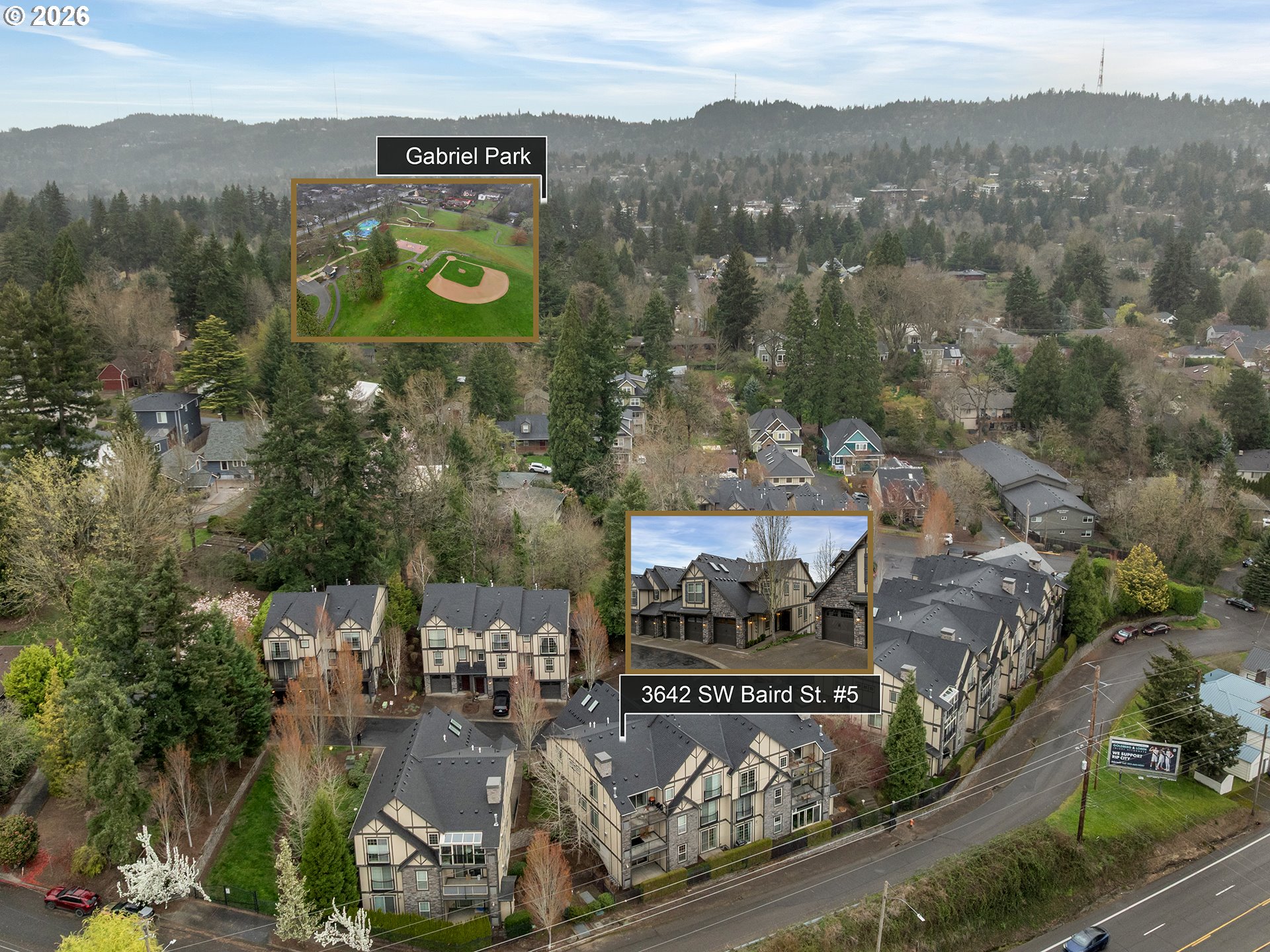 3642 Southwest Baird Street, Unit 5 Portland, OR 97219 - Photo 41 of 43 Drone View/UAV