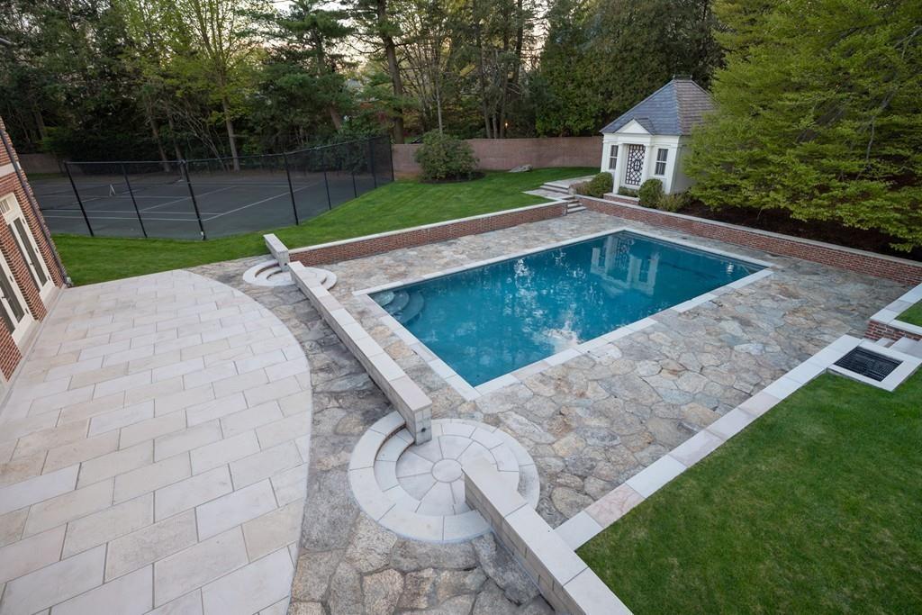 11 Cramond Road Brookline, MA 02467 - Photo 29 of 41 a view of a backyard with a small pool