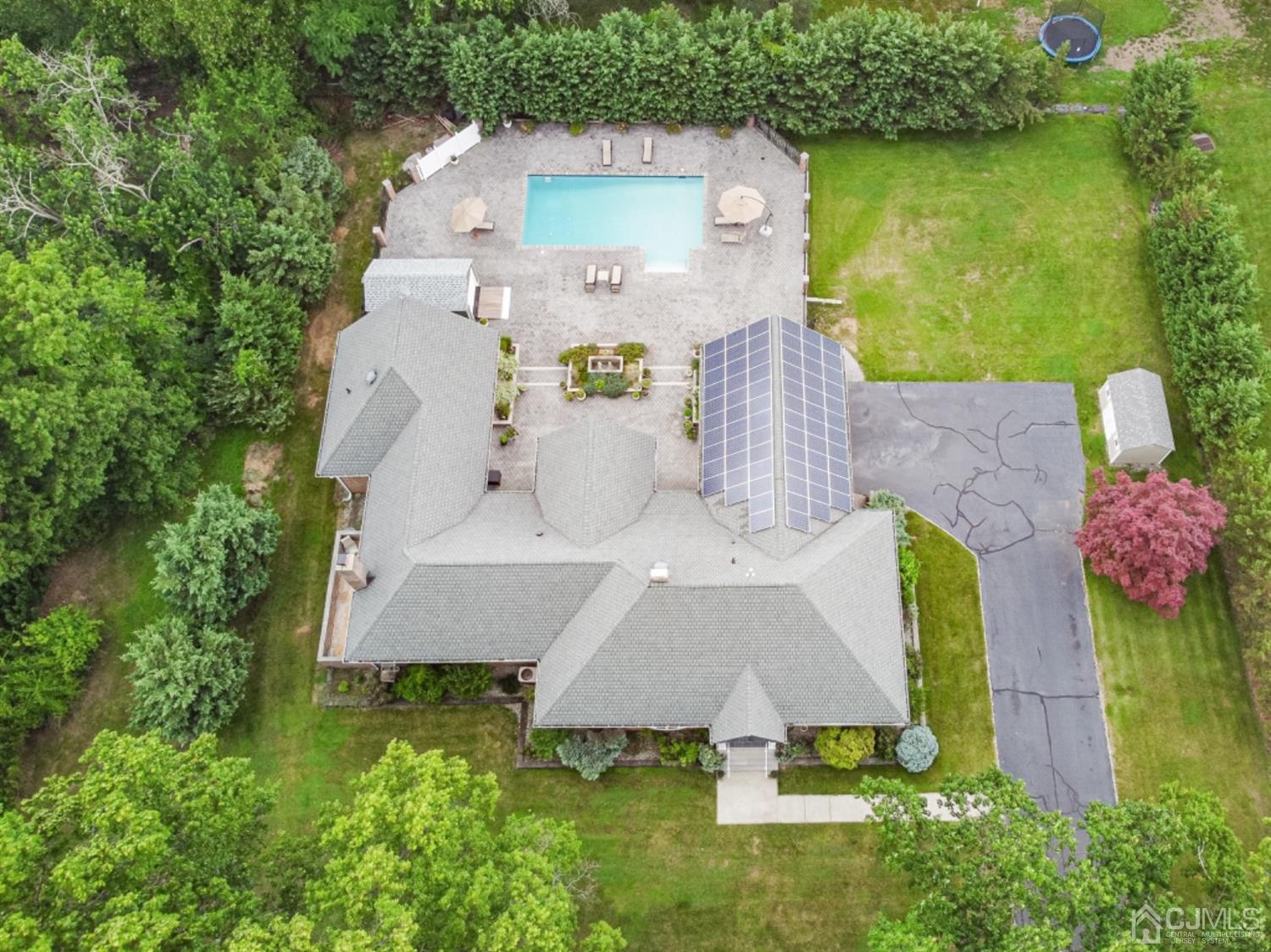 4 Longview Road Edison, NJ 08820 - Photo 39 of 47 an aerial view of a house with swimming pool garden and patio