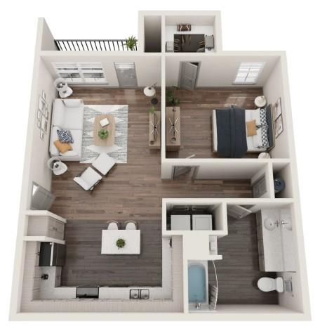 a upper view of a house with entryway