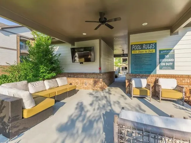 a outdoor space with furniture