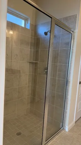 a bathroom with a shower